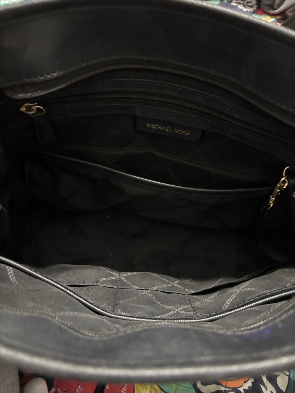 Michael Kors Black Toiletry Dopp with Gold Logo - Picture 4 of 4